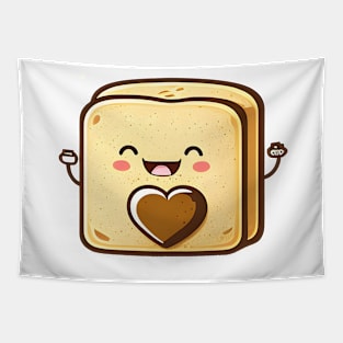 Cute happy funny kawaii toast Tapestry