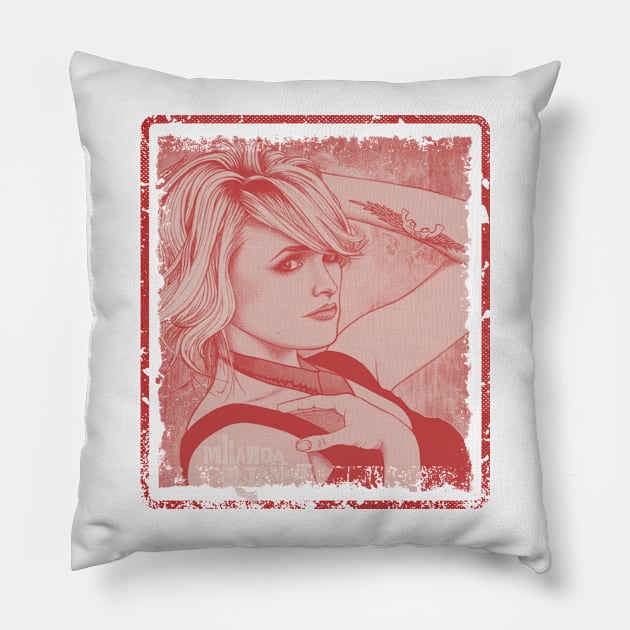 miranda lambert #3 vintage design on top Pillow by agusantypo