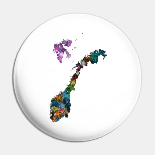 Spirograph Patterned Norway Administrative Divisions Map Pin