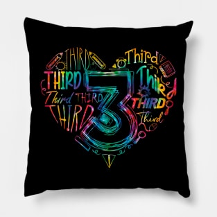 Tie Dye 3rd Grade Typography Team Third Grade Teacher Pillow