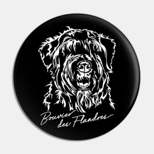 Bouvier des Flandres dog lover portrait Pin