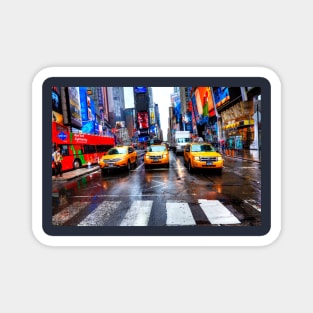 Yellow Taxi Cabs Times Square New York Magnet