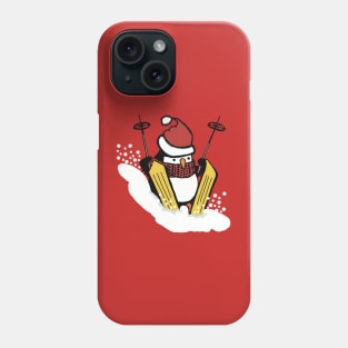 Cute penguin trying to ski Phone Case