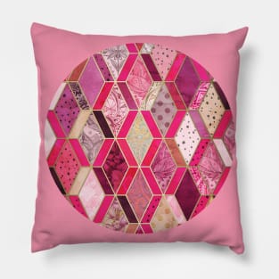 Wild Pink & Pretty Diamond Patchwork Pattern Pillow