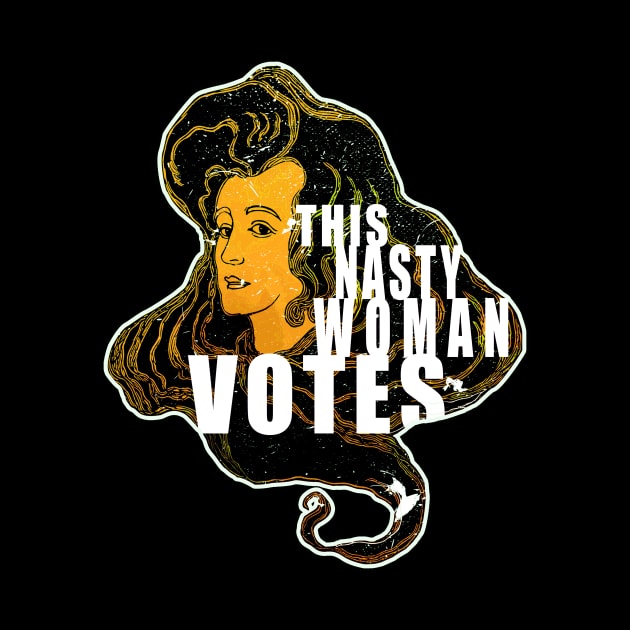 This Nasty Women Votes Retro Vintage Yellow by Glass Table Designs