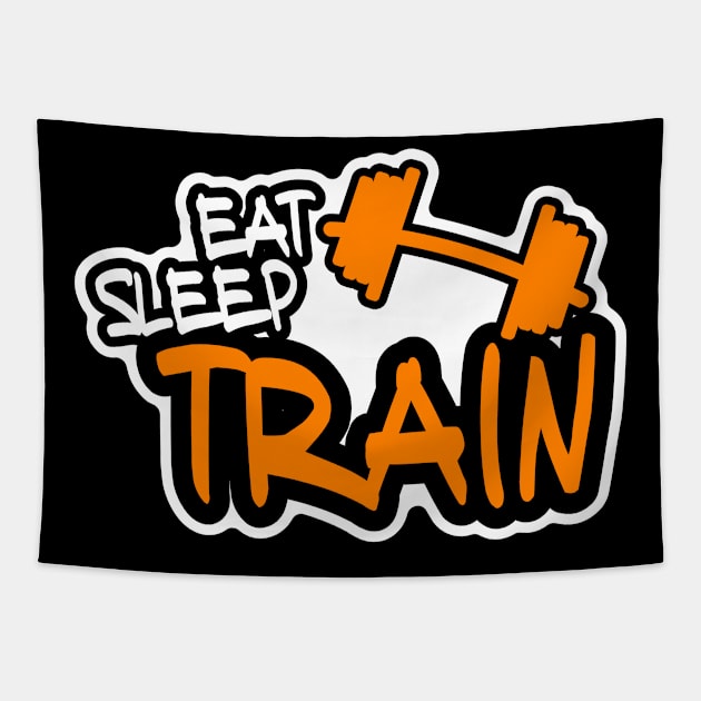 Eat Sleep Train Tapestry by Ostakos