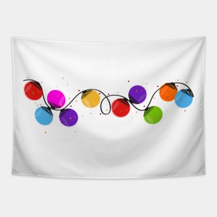 Colorful light bulb Merry Christmas Tapestry
