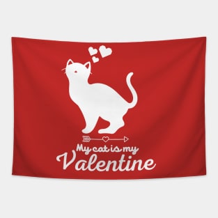 My cat is My Valentine, Valentine's Day Tapestry