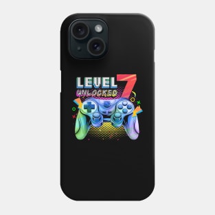 Level 7 Unlocked Video Game 7th Birthday Gamer Boys Phone Case