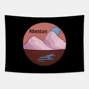 Vintage Outdoors Adventure Mountains Ocean Sea Nature Tapestry