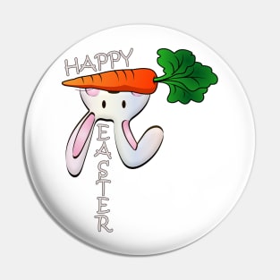 Happy Easter, Cute Bunny Rabbit Graphic Unique Gifts Pin