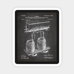 Beer Keg Patent - Home Brewer Craft Beer Art - Black Chalkboard Magnet