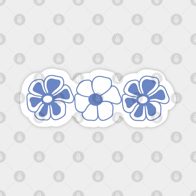 Cute Blue Flower Design Magnet by juliahealydesign