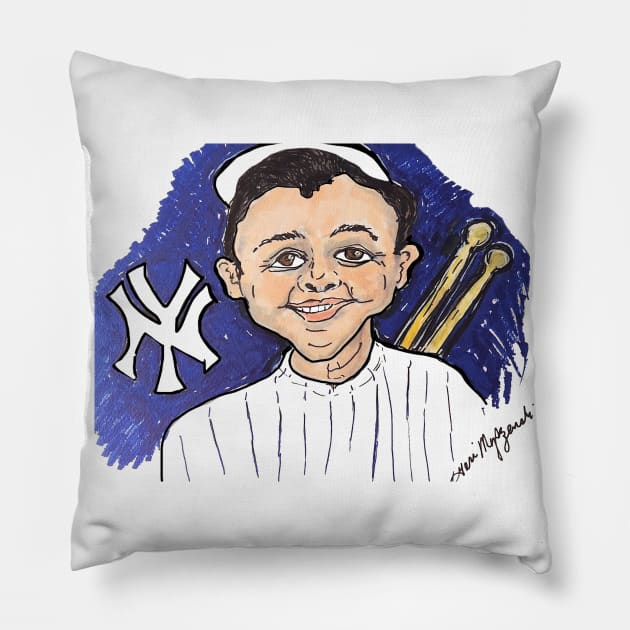 George Herman "Babe" Ruth  the Sultan of Swat Pillow by TheArtQueenOfMichigan 