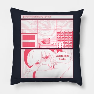 Capitalism Hurts Manga Pillow