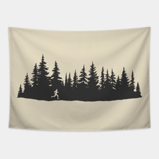 Running Pine Tree Forest Tapestry