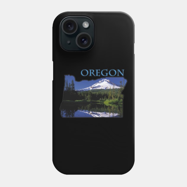 Oregon State Outline (Mount Hood) Phone Case by gorff