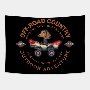 Dachshund Off-Road Adventure Tapestry