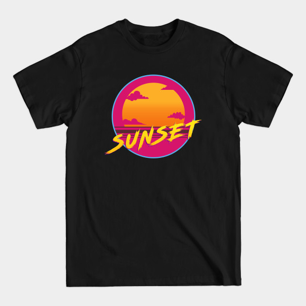 Disover Sunset Dusk - 80s Retro - T-Shirt