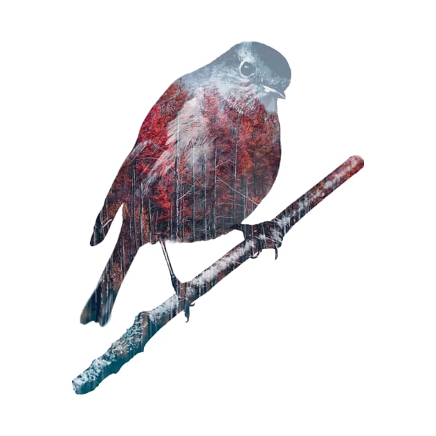 Bird on a Branch - Double Exposure by Bumcchi