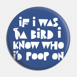 If I Was A Bird I Know Who I'd Poop On / Funny Statement Design Pin