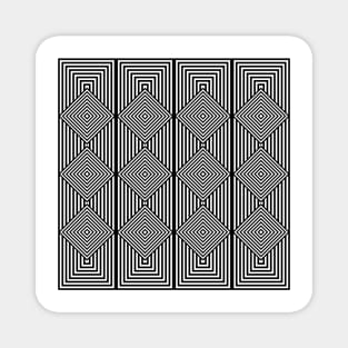 Optical Illusion V Black and White Magnet