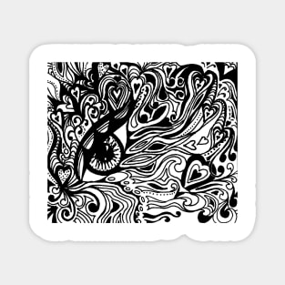 I Have Got My Eye On You Miniature Tangle 14 Black Magnet
