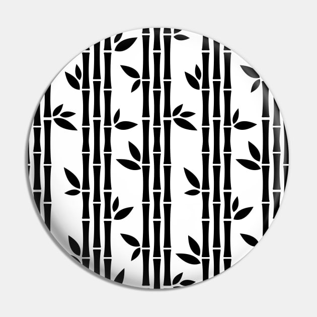 Black Bamboos Pattern Pin by XOOXOO