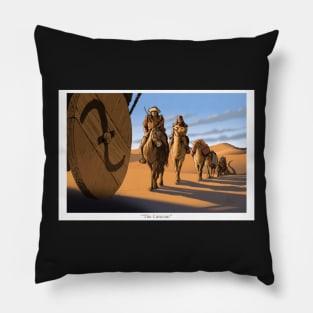 Marco Polo - The Caravan framed and titled Pillow