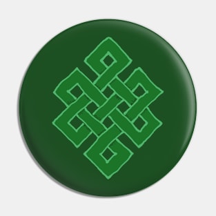 Green Eternity Knot Pin