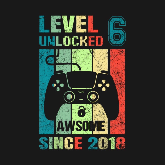 6Th Birthday Gaming Level 6 Unlocked Awesome Since 2018 by MaciGalloway3