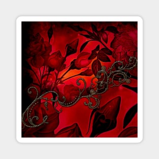 Wonderful dark red roses Magnet