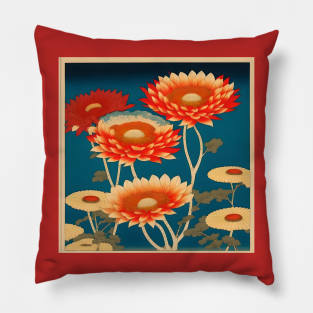 Chrysanthemum C Study in Japanese Style Pillow