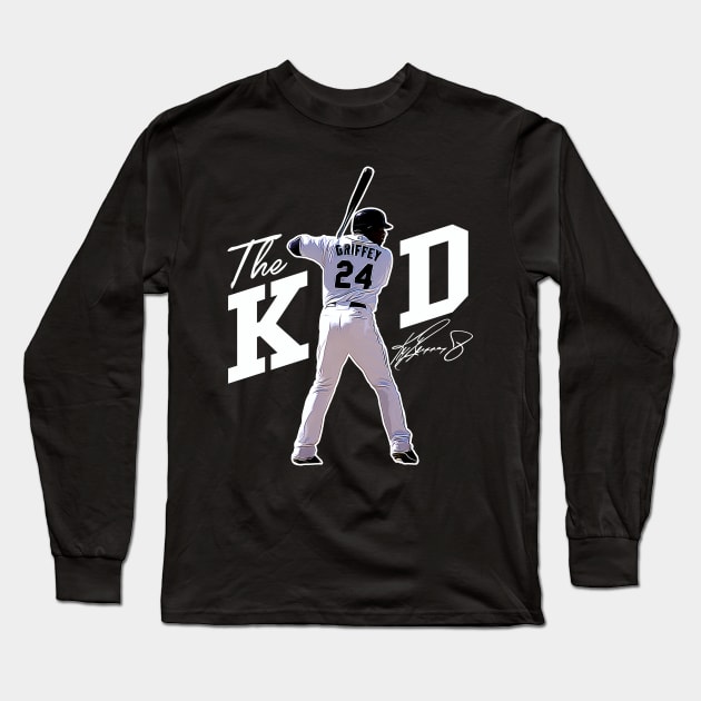 Carde Ken Griffey Jr The Kid Basketball Legend Signature Vintage Retro 80s 90s Bootleg Rap Style Long Sleeve T-Shirt