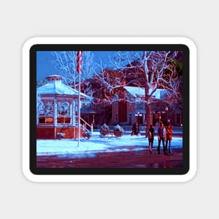 The Town Square in Winter Magnet