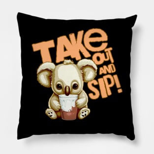 Hot Chocolate Cute Koala Bear Pillow