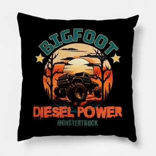 Vintage Bigfoot Monster Truck design Pillow