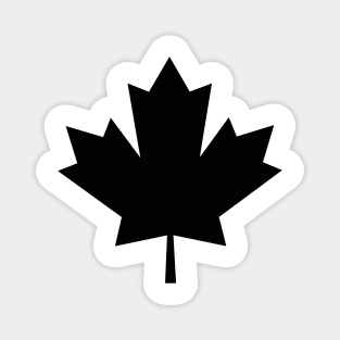 Black Canadian Maple Leaf Magnet