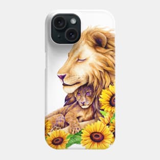 True love - Lion with lion cub Phone Case