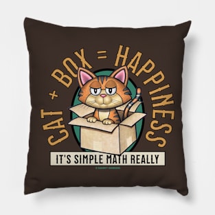 Cute Funny Cartoon Cat in Box Pillow