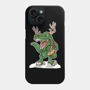 Christmas Dinosaur Red Nosed Reindeer T Rex Lover Phone Case