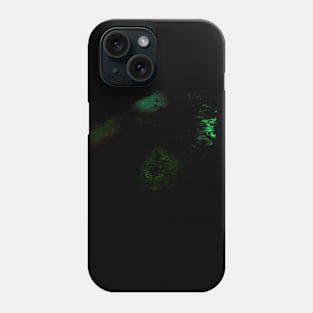 Digital collage and special processing. Dark, scary place in woods. Hole. Green and orange. Phone Case