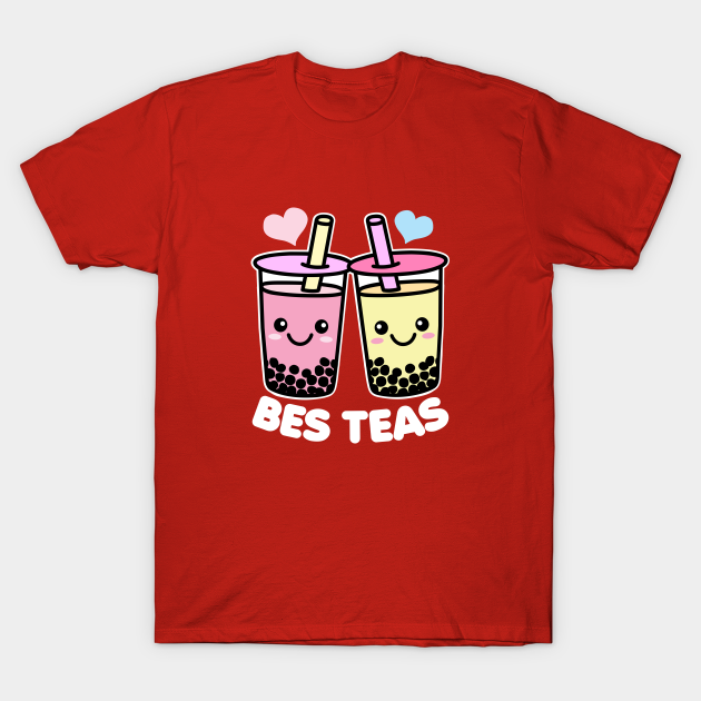 Bes Teas Cute Kawaii Bubble Tea Pun Besties - Boba Tea Pun - T-Shirt