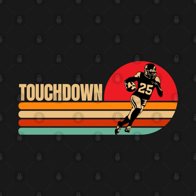 American Football Touchdown Retro Sunset by Illustradise