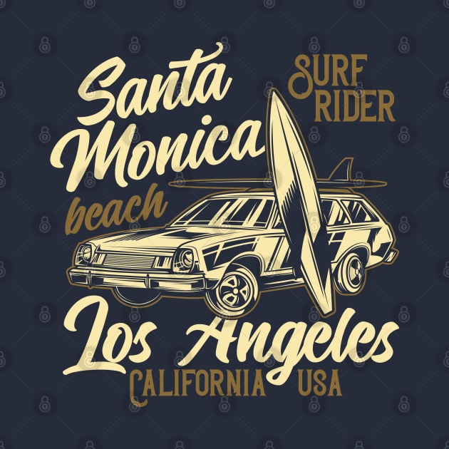 Santa Monica surfing California ride trip ocean vintage by SpaceWiz95