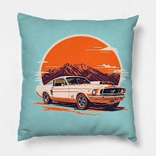 retro road trip muscle car Pillow