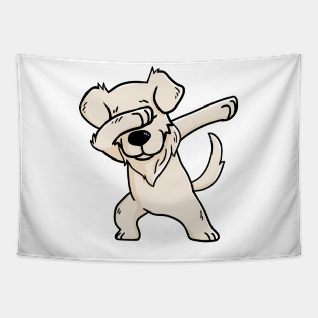 Dabbing Cream Golden Retriever Dab Dance Cream Golden Retriever Tapestry Teepublic