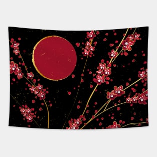 Midnight Sakura Aesthetic Tapestry