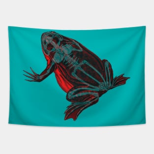 Skeleton Frog Interactive Red&Blue Filter Tapestry