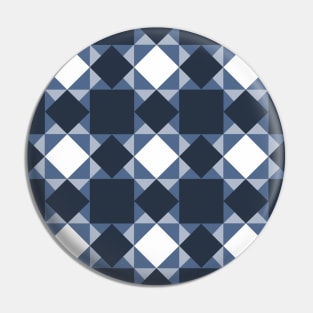 Blue and White Missouri Star Patchwork Pattern Pin